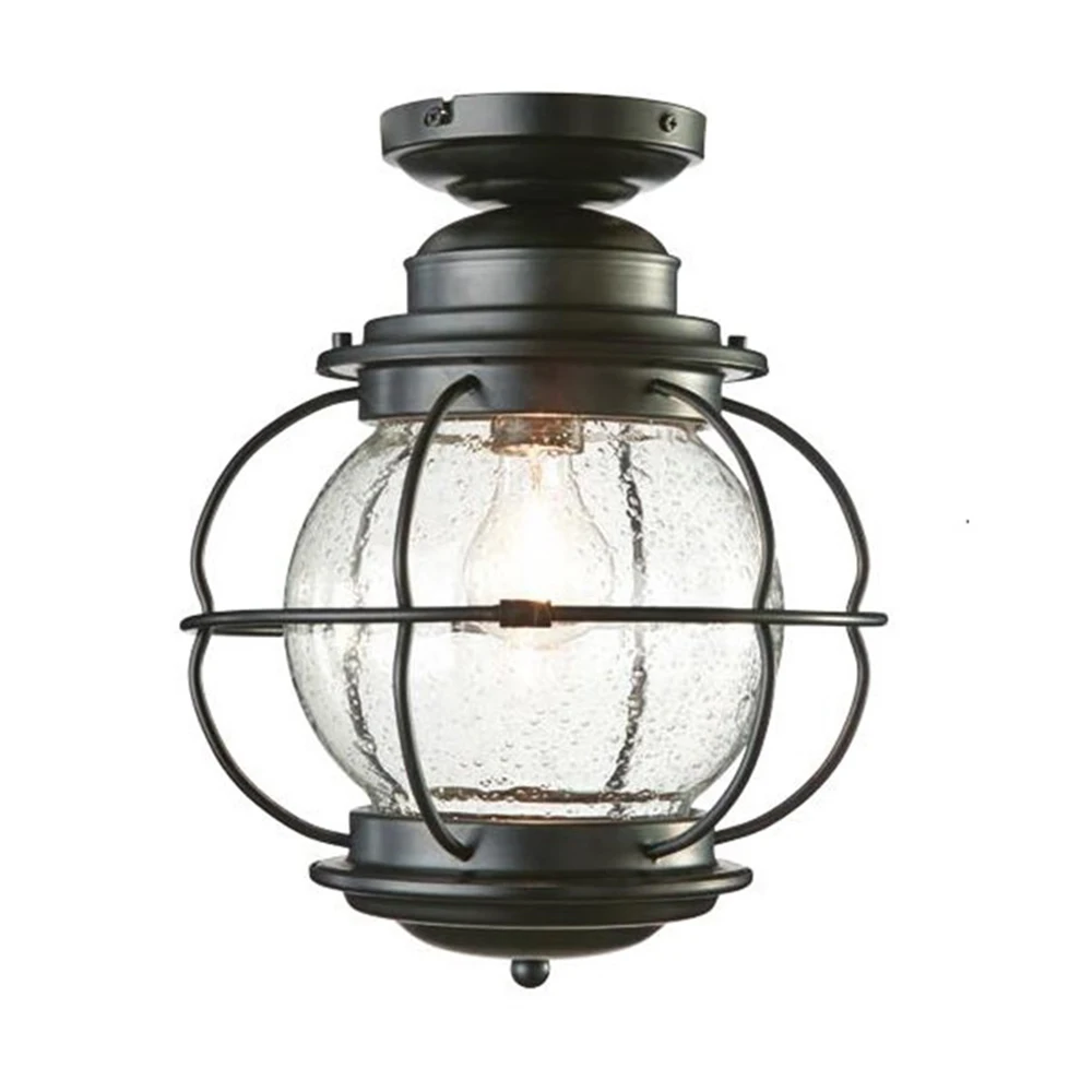 SR-F344 Wholesale Best Quality Premium Incandescent Bulbs Glass Outdoor Semi Flushmount Ceiling Lampfor Garden