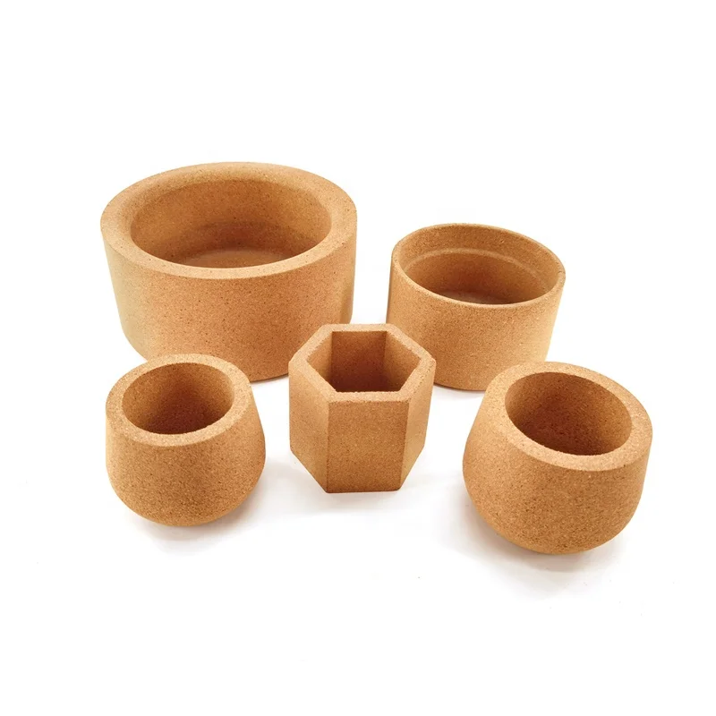 Advanced Customized Nordic Embossing Environmental Cork Small Planting Pot