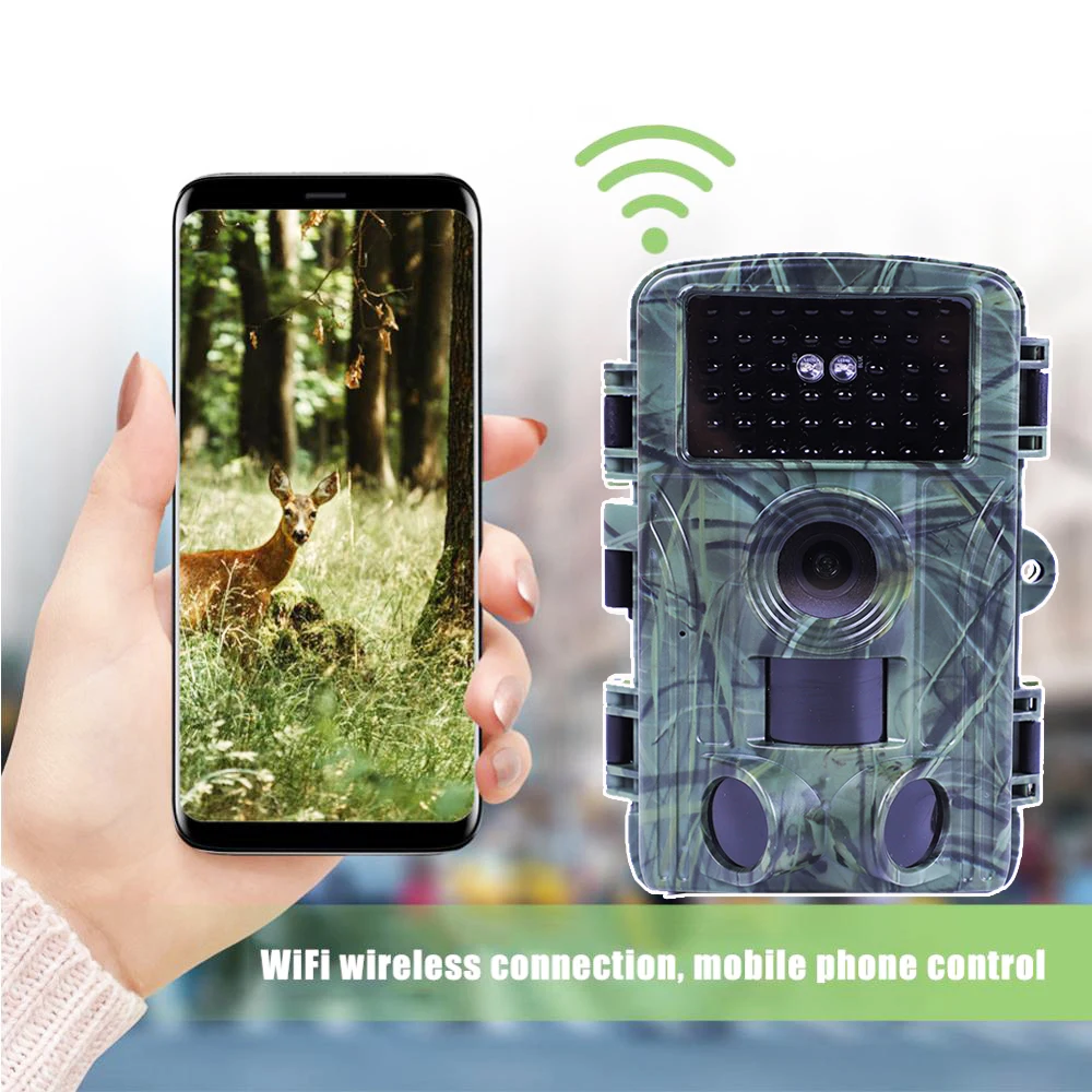 Wireless App Control Trail Camera 4K Resolution Best 0.2sec 60mp 16 Mega Waterproof Hunting Game Camera