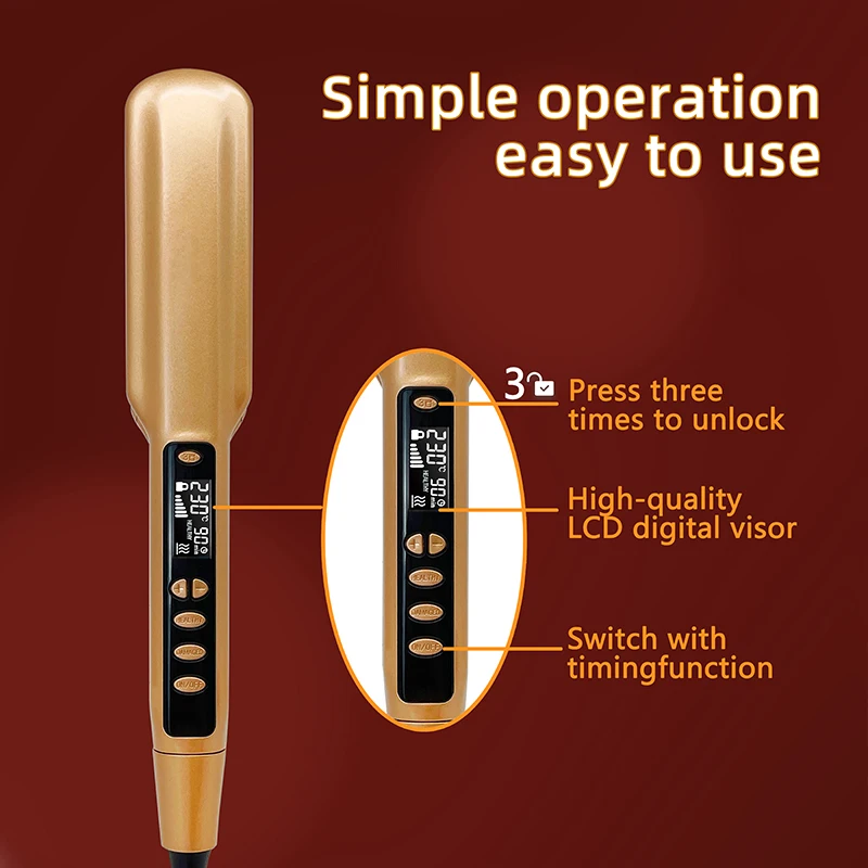 Customize Hair Straightener Titanium Flat Iron Straightener For Hair Easy To Use Dual Voltage 100-240V Light Weight