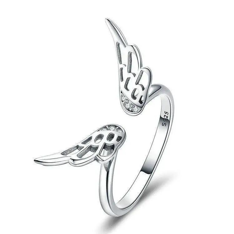 European American Fashion Opening Fairy Wings 925 Sterling Silver Ring Eternality Ring