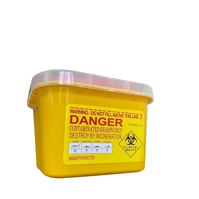 Высококачественный пластиковый медицинский контейнер для заточки для больницы, медицинский контейнер для заточки с биологической защитой для шприцевой иглы