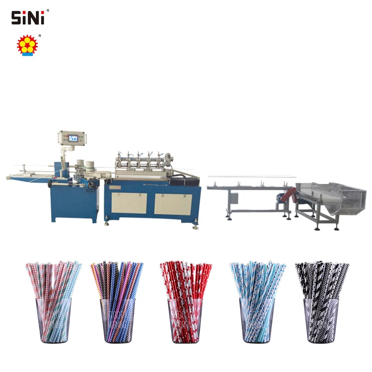 
SINI MC510 Circular Cutting Blade Automatic drinking Paper Straw Making Machine for making flexible straws 