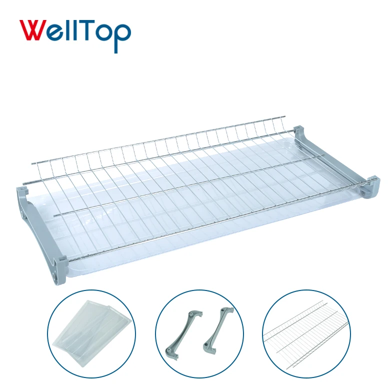 Wire plastic tray steel dish drainer commercial double kitchen dish drying racks VT-09.001