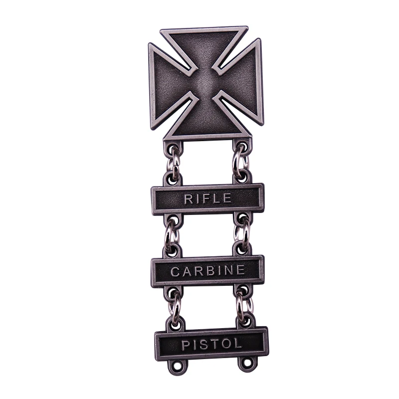 WWII Marksman Iron Cross Badge Rifle Carbine Pistol pin USA Army Marksmanship Shooting US Basic Qualification Marksman Medal