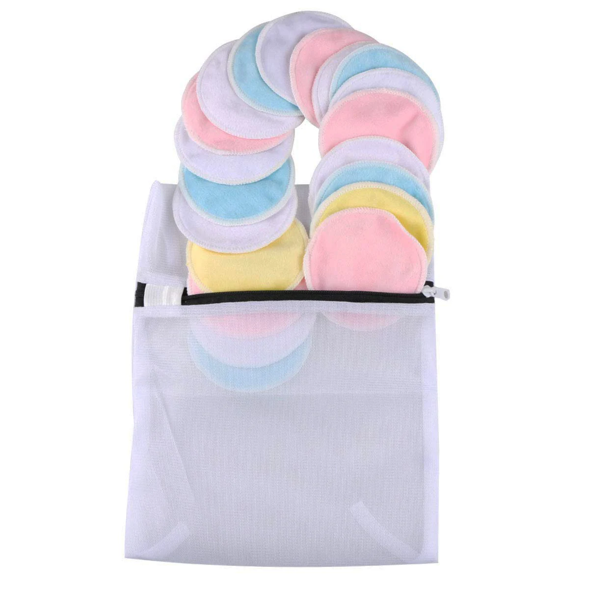 Soft facial cleansing pad round reusable make up removal wipes for sensitive skin bamboo terry velvet makeup remover pads