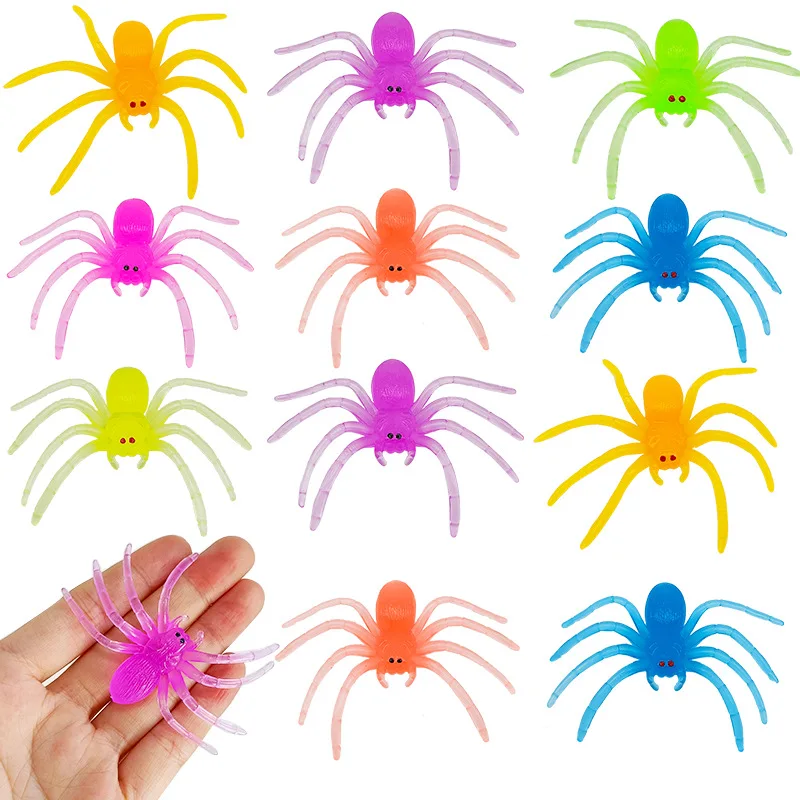 Hot Sale Novelty Halloween Stretchy Spider Toy Sticky Spider Sensory Gel Toy for Kids Squeesy Toys