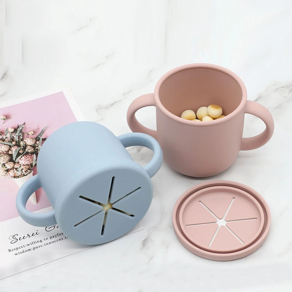 Toddler snack cups 2021 Amazon new fashion food grade silicone kids snack cup for children