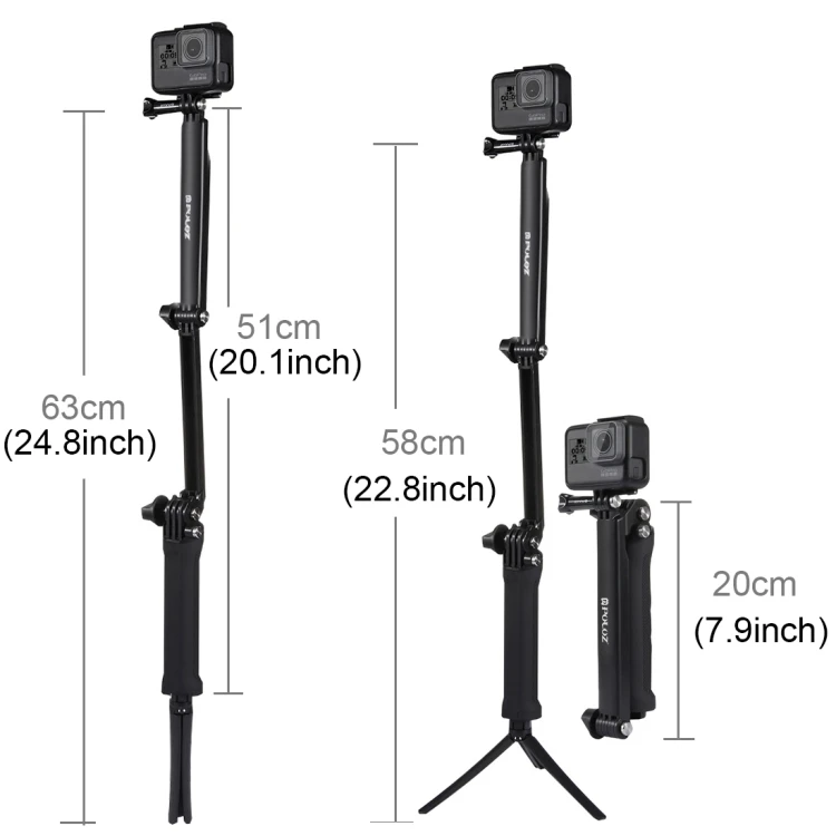 Складной штатив-монопод для селфи PULUZ 3 Way Grip аксессуары спортивной