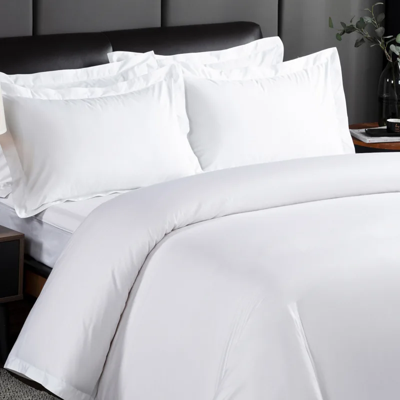 3 4 5 Star Hotel Purchasing Supplies Hotel Bed Linen Pure White 100 Cotton King Size Hotel Bedding Set