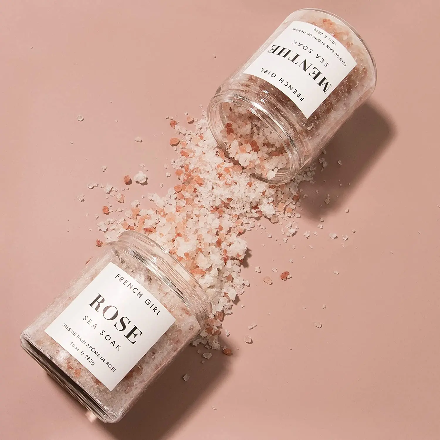 
QQLR New Arrival Private Label Organic Rose Himalayan Sea Bath Salts Relaxing Crystal Rose Bath Salt 