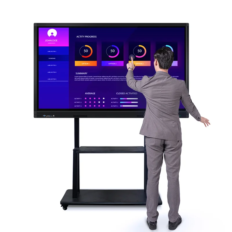cheap price 65 inch 4k smart electronic whiteboard screen flat panel interactive multi digital touch meeting teaching
