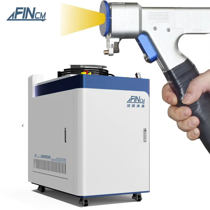 Fincm 1500w 2000W Handheld Continuous Wave Portable Cleaner Fiber Laser Rust Paint Removal Cleaning Machine 3000W for Metal