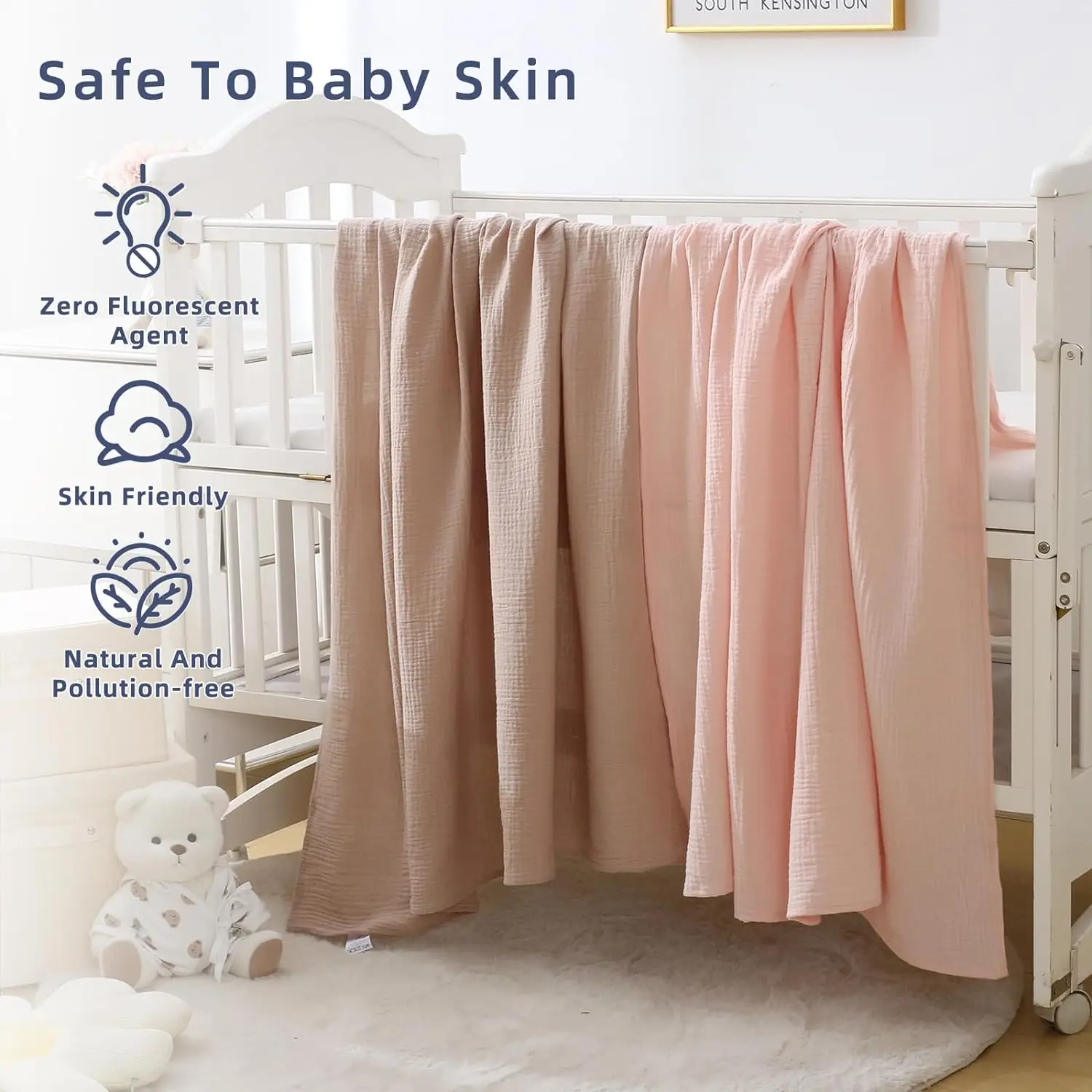 QDTEX wholesale price baby muslin swaddle throw blanket 100% cotton gauze blanket newborn baby muslin swaddle blankets wraps