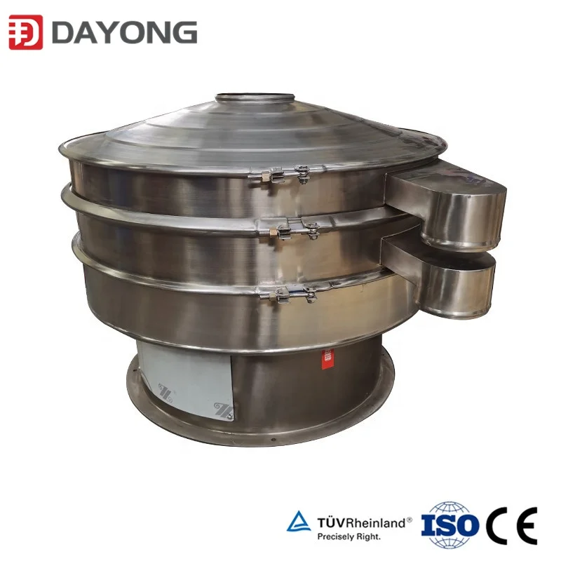 All stainless steel rotary vibrating screen for flour powder particle sieving