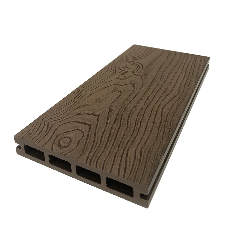 Synthetic teak wood plastic composite decking board