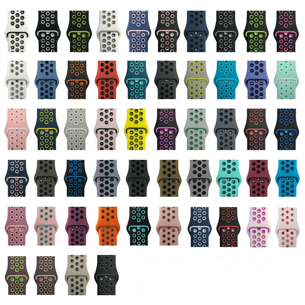 Double Color Silicone Smart Wrist Watch Bands For Watch Rubber Strap Series 7 6 5 4 for Iwatch Wristband 38 40 41 42 44 45MM