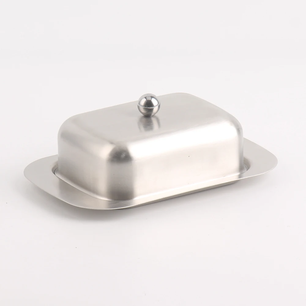 Stainless Steel Butter Dish with Lid Easy to Hold Butter Keeper with Cover Perfect for East West Coast Butter