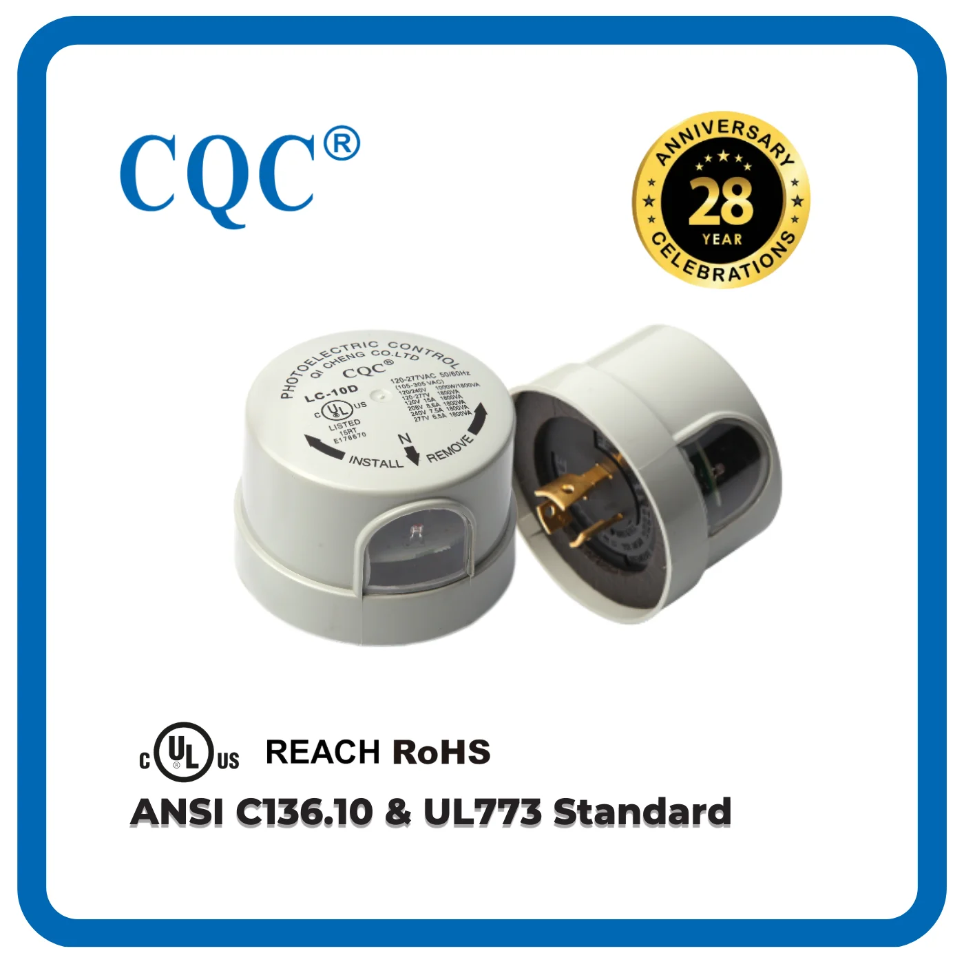 UL773 Standard led street light photocell / outdoor night light sensor for high-end LED light LC-10D