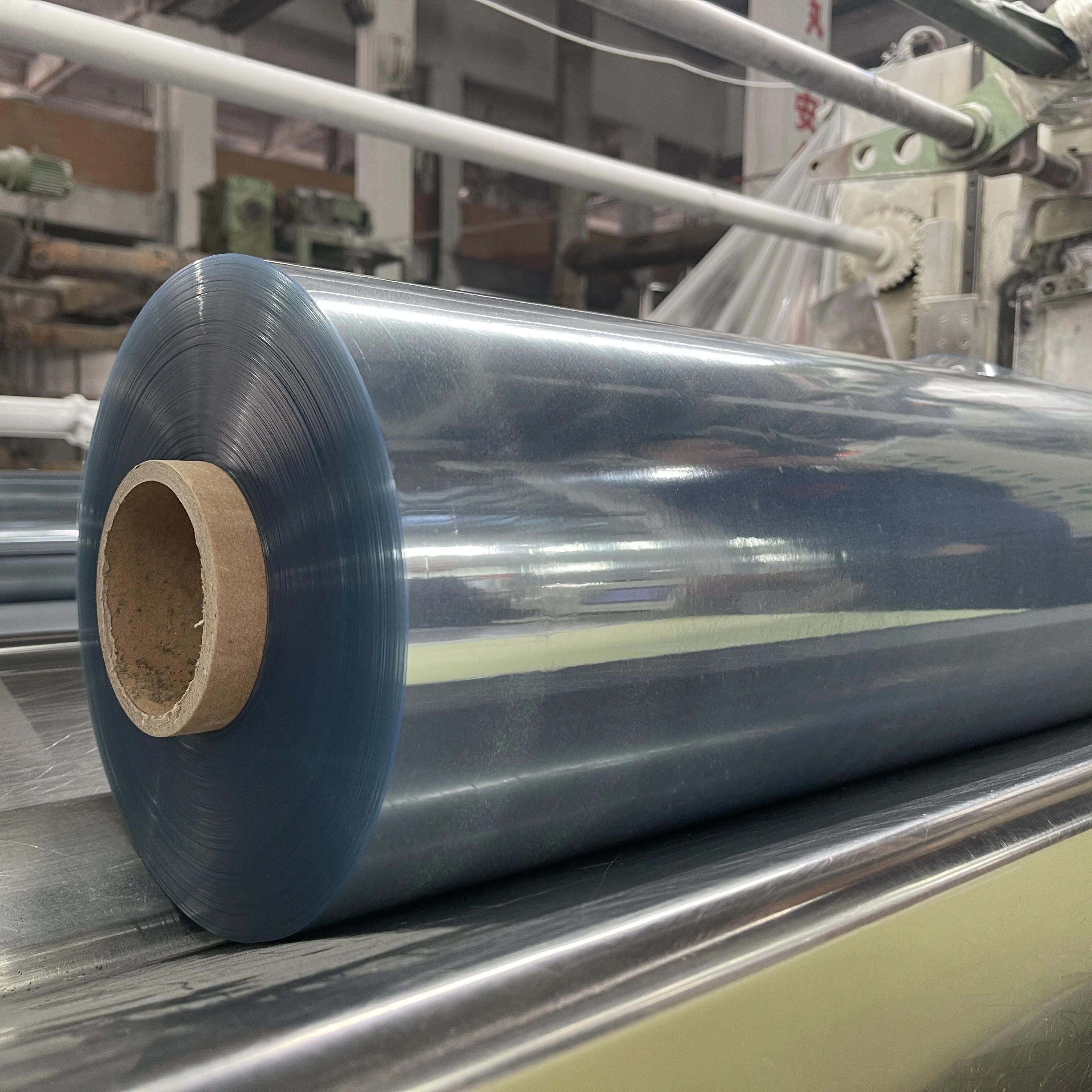 For door cladding in rolls making raincoat with inflated film and vacuum membrane press clear pvc film