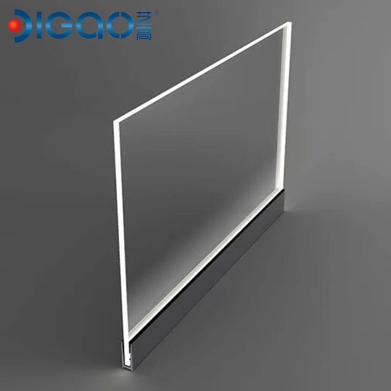 Stainless steel  window glass frameless balustrade railing clamp led strip light aluminum u shape channel system profie