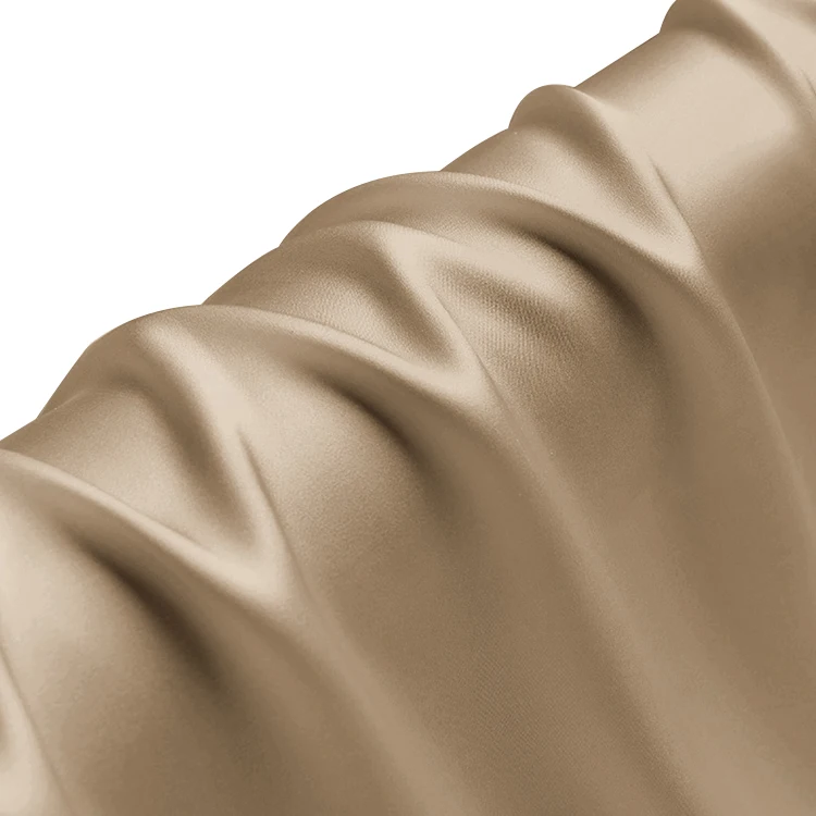 100% mulberry silk fabric 30mm Silk Charmeuse Fabric width 45' No.15  camel Color