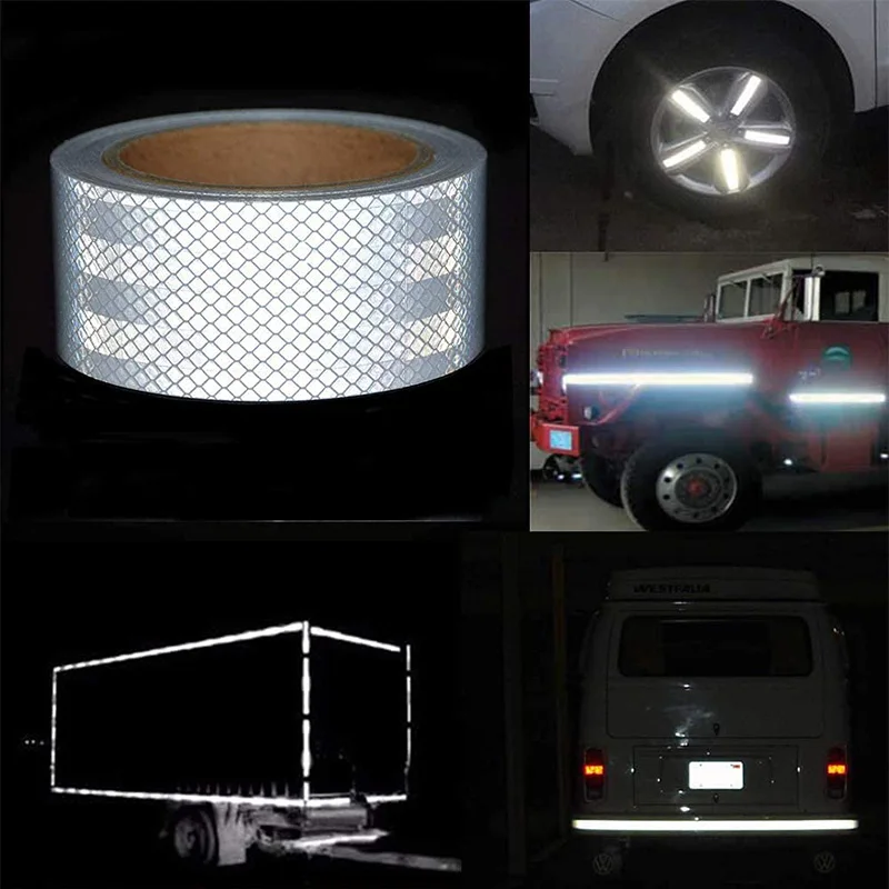Reflective Tape, Waterproof Self Adhesive DOT-C2 Reflective Conspicuity Tape Outdoor Safety Caution Reflector for Vehicles