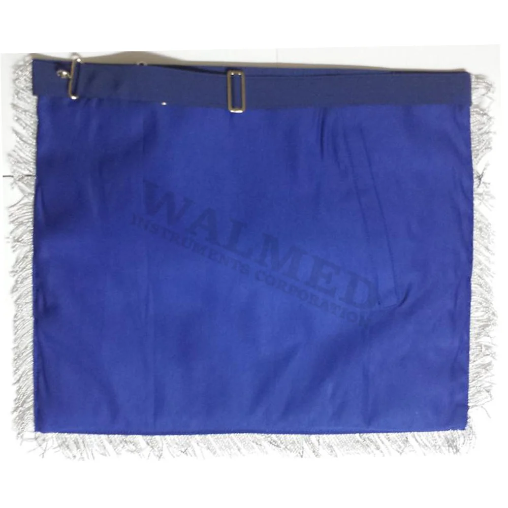 
Masonic Apron -Past Master Apron Royal Blue Silver With Silver Fringe / Masonic Lodge Officer Aprons Masonic Past Master Silver 