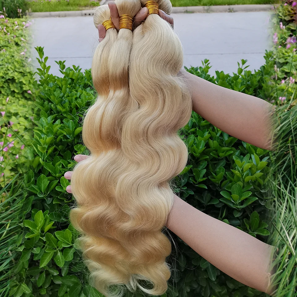 Raw Russian 613 Virgin Hair Body Weave Bundles Vendor, Brazilian 100% Raw Unprocessed Human Hair 613 blonde hair bundles