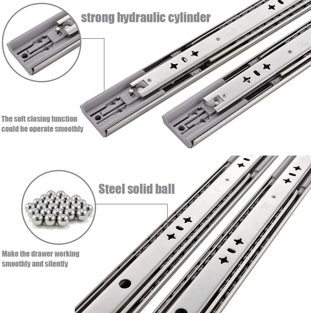 SNEIDA 112Kg 53mm Locking heavy duty slides Heavy Industrial slide rails for furniture work soft close