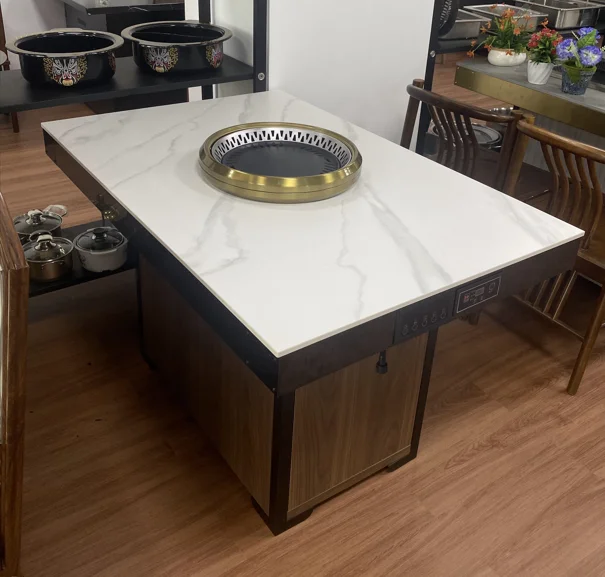 Модный и простой Электрический бездымный корейский обеденный стол для барбекю гриля ресторана