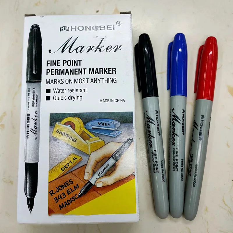 3 colors oil-based markers Permanent water-resistant ink Marker Pen set writing on the surface of different materials
