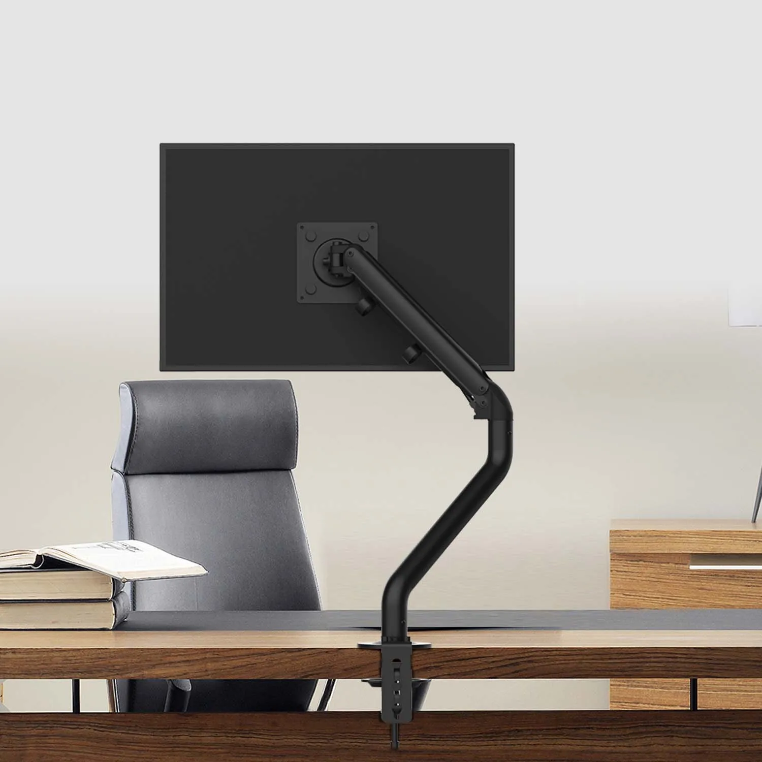 New Single Monitor Mount Gas spring structure Integrated cable managrment Easy assembly and disassembly