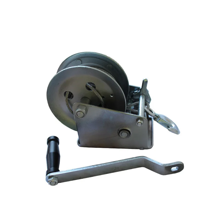 High-quality 1200lbs mini portable small boat trailer manual hand winch cable winch hand wire rope winch