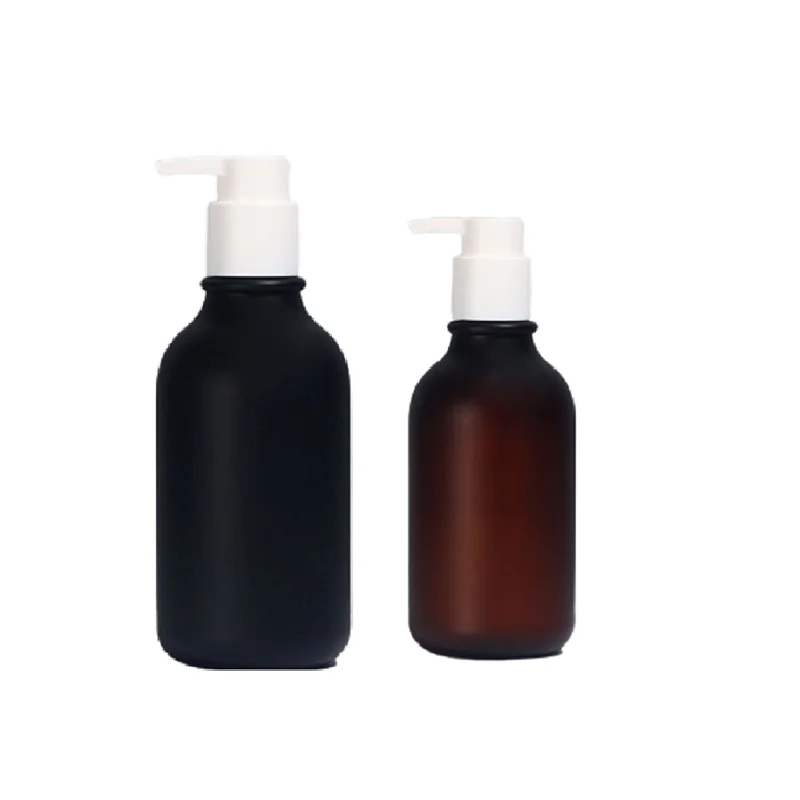 10oz Matte Black Brown White Frost PET Plastic Bottle 300ml 500ml Empty Cosmetic Packaging Decorative Shampoo Lotion Pump Bottle