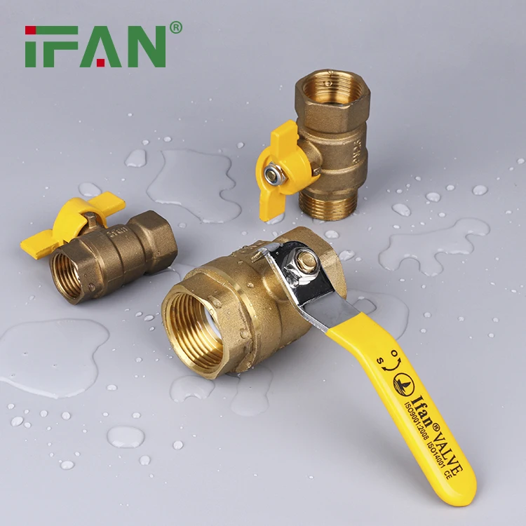 IFAN Yellow Color PN25 High Pressure NPT 1/4' - 2' Water Brass Gas Ball Valve