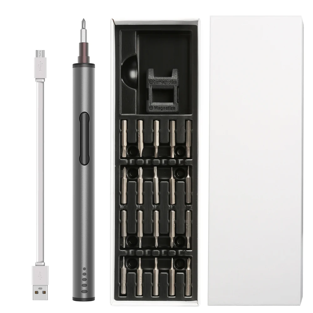 23 в 1 Электрический Набор отверток Точная отвертка бит Набор для компьютера, мобильного телефона, инструмент для ремонта с USB
