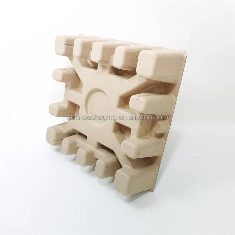 custom biodegradable Recycled Paper Fiber Plant Molded Pulp Packaging shipping box inner insert mold paper pulp tray packaging