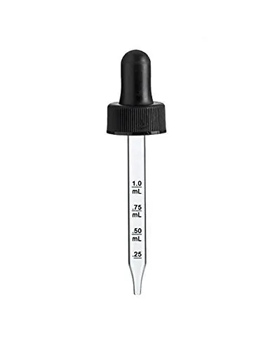 durable glass dropper Calibrated  Dropper Caps for 1 oz/ 30 ml Bottle fits 20-400 Neck bottle pre-assembled rubber bulb