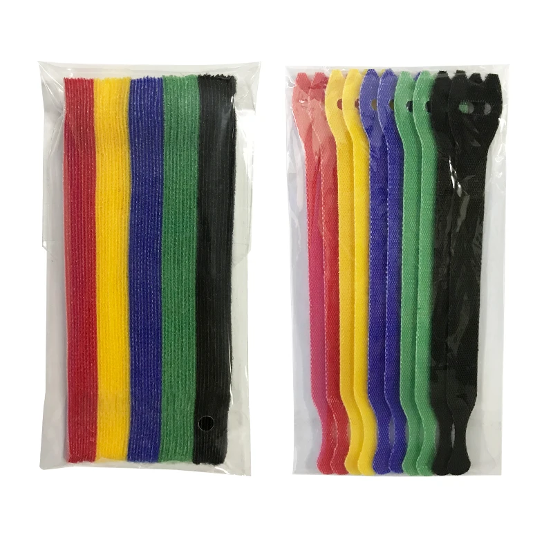 Custom Size Print Logo Soft Adjustable Fasteners Straps Nylon Back To Back Injection Molded Hook Loop Cable Tie