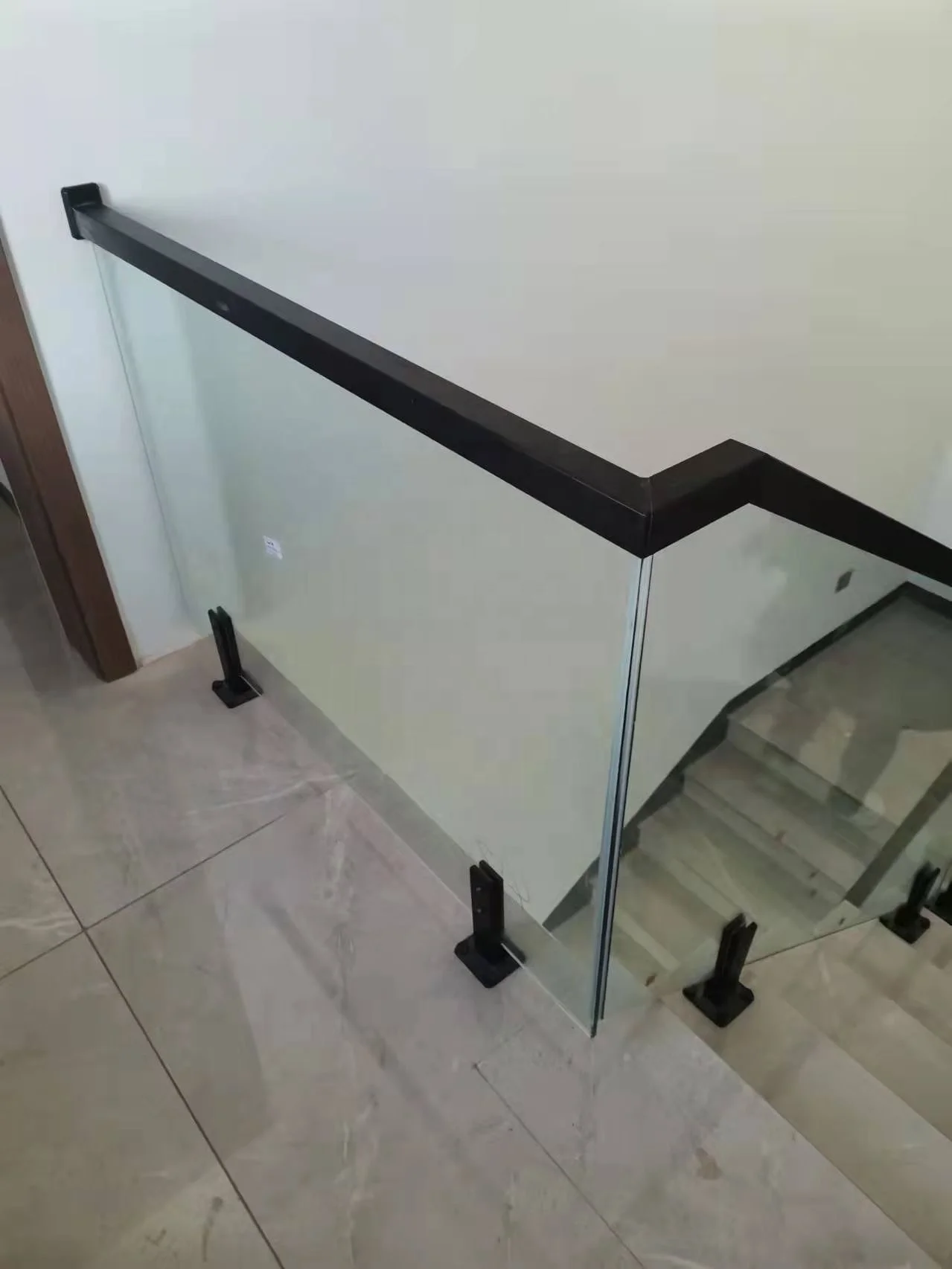 Glass slot handrail Professional plastic wood color PVC square handrail, low price