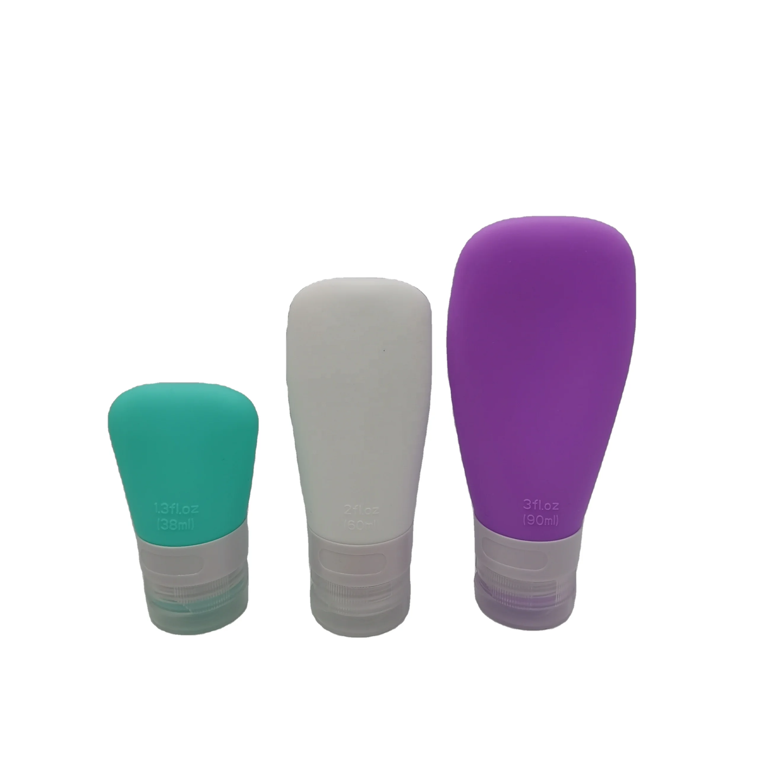 Белый силиконовый флакон для лосьона 38 мл 60 90 пустая Мягкая трубка Сжимаемый косметический крем шампунь гель душа дорожная бутылка