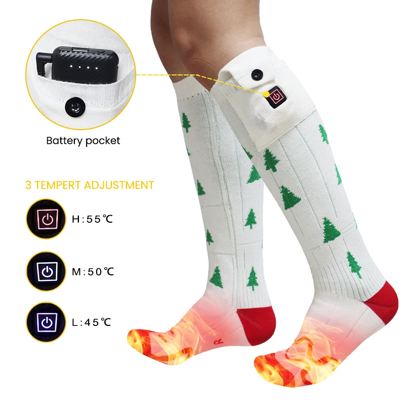 Adult Outdoor Ski Socks APP Controlled with 3 Heat Settings Winter Warm Rechargeable Battery Heated Socks Sports Genre