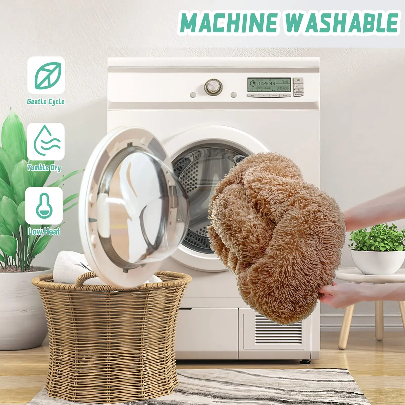 Fast Delivery Good Quality Reduce Anxiety Comfortable Washable Removable Cover Pet Dog Bed Luxury Human Boucle Dog House Bed