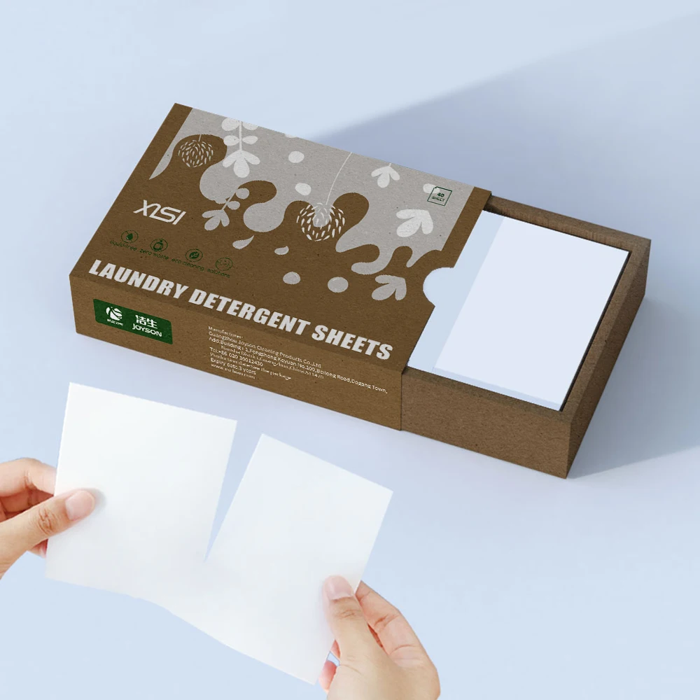 XISI Eco Friendly Tablets Detergent Paper Drying Laundry Detergent Sheets Eco Friendly Detergent Sheets