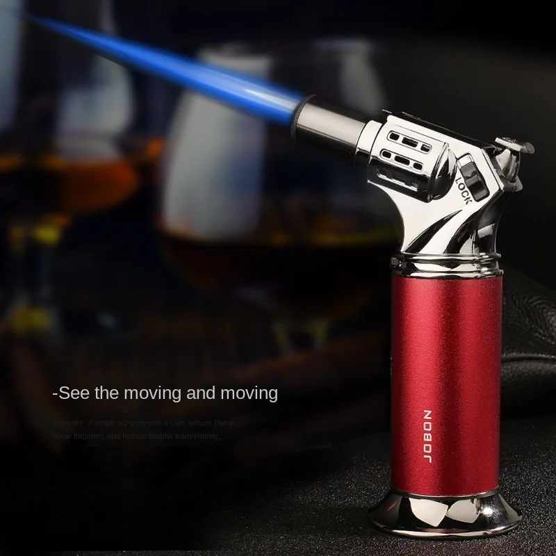 Wholesale New Cigar Cigarette Torch Lighter Butane Gas Lighter High Temperature Welding Gun Direct Impact Blue Flame Lighter
