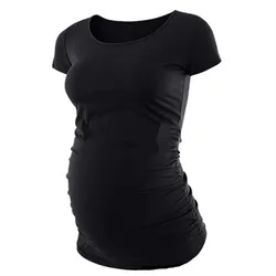 Maternity Casual T Shirt Breastfeeding Clothes Pure Colour Short Sleeve Nursing Top Casual Pregnant Tshirt Dropshipping