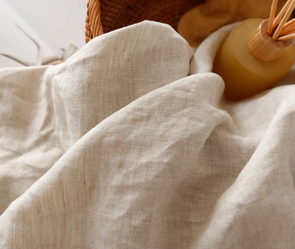 Hot Sale High Quality Bed Linen Soft Enzyme Washed Natural Plain Pure Linen Bed Sheet Bedding Set