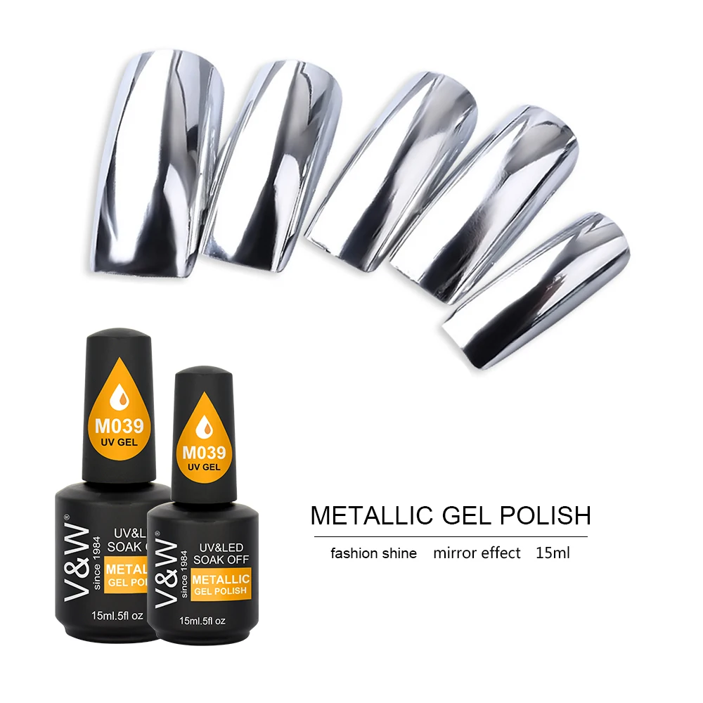 Metallic air dry own brand gel nail polish oem top gel polish