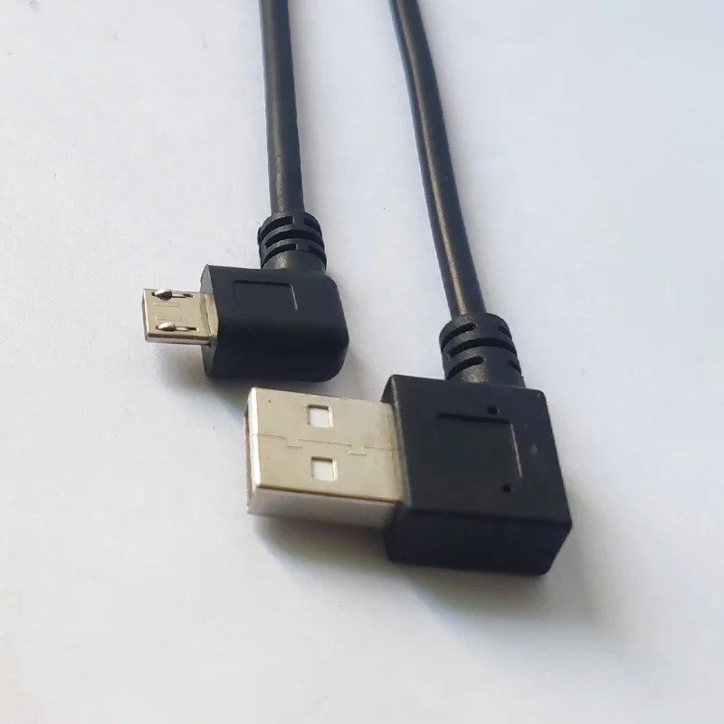 China Manufacturer Custom USB 2.0 AM Left Angle to Micro Left Angle Cable